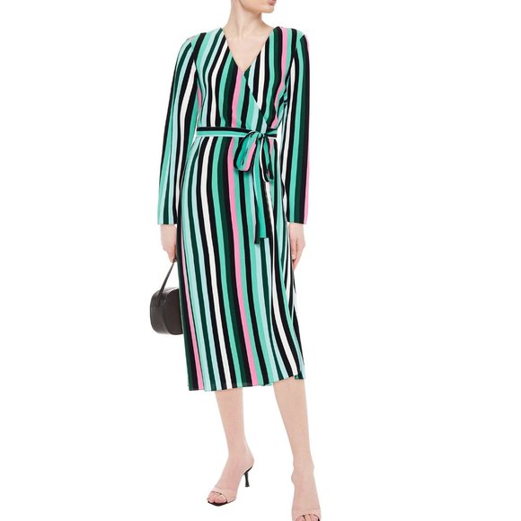NWT Diane von Furstenberg DVF Striped Wrap Dress - Picture 1 of 13